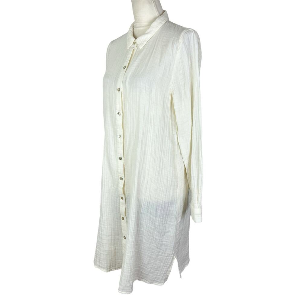 Eileen Fisher Organic Cotton Gauze Shirt Dress Minimalist Capsule Size PM NWT - Picture 5 of 8